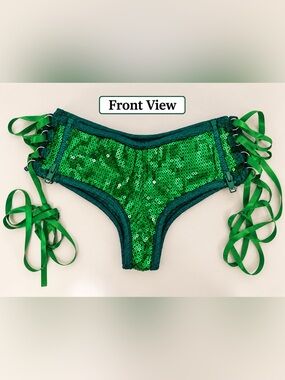Green Sequin Lace-Up Panty | Rave Dance Costume
